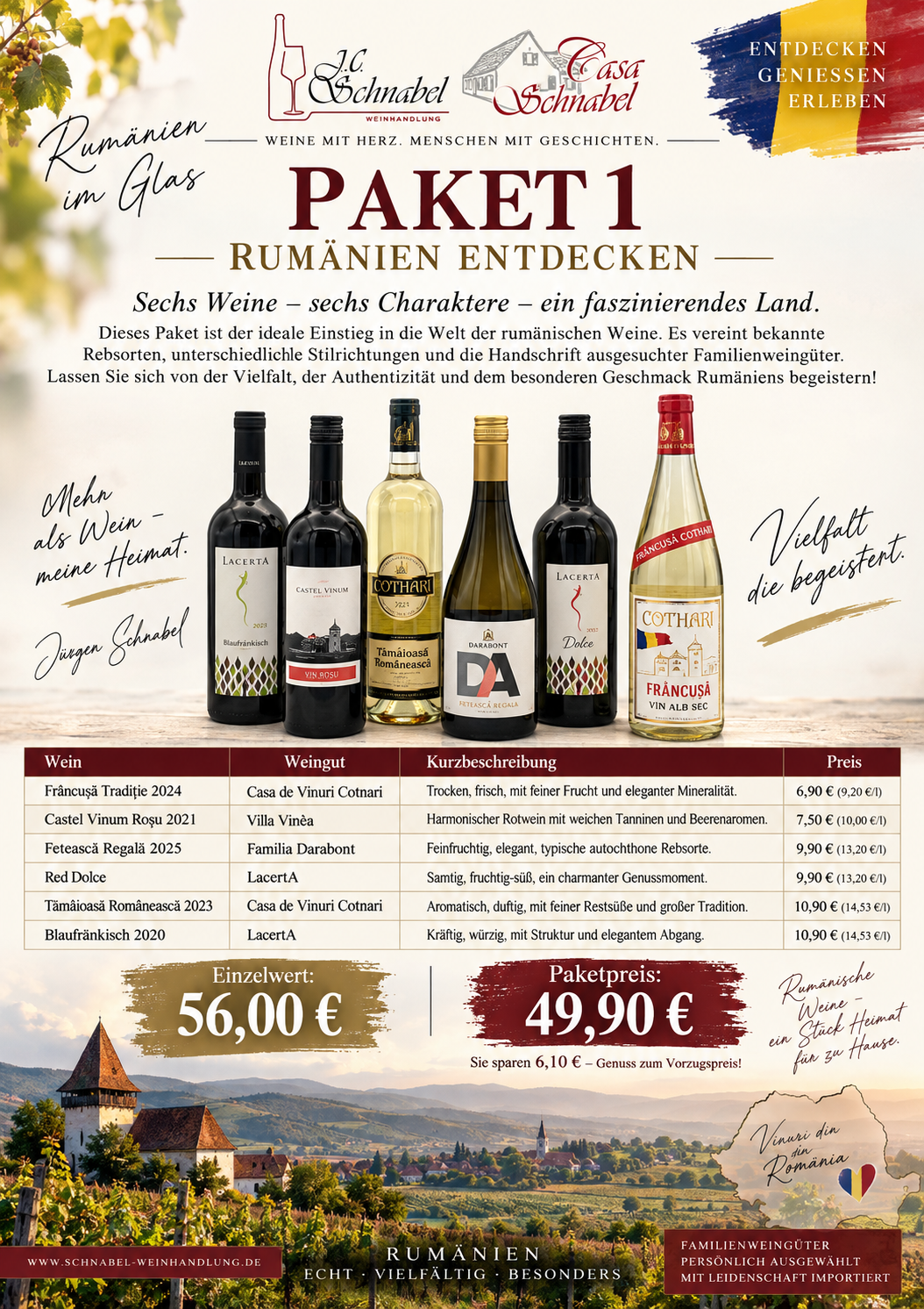 Rumänien entdecken - Paket Rumänische Weinwochen