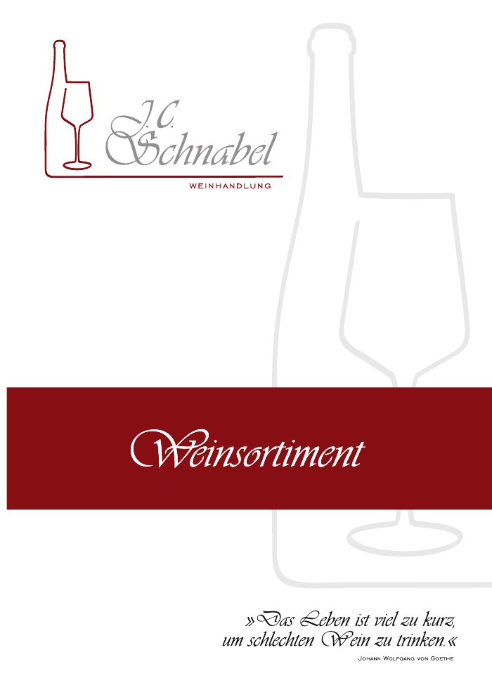 Titelseite: Weinkatalog 2026 der J. C. Schnabel Weinhandlung